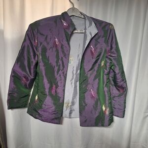 Floral Embroidered Women's Reversible  Cardigan Jacket